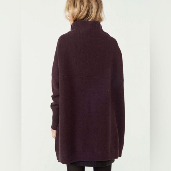 NWT- Free People “Ottoman Slouchy Tunic” (Black Raisin) - Size small - Picture 3 of 11